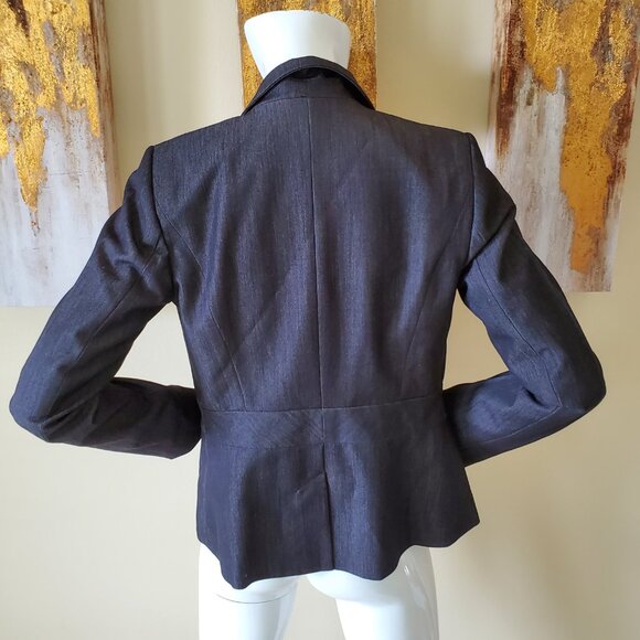 Calvin Klein Black/Gray Button Clasp Long Sleeve Blazer Jacket SZ 6 - Picture 5 of 9